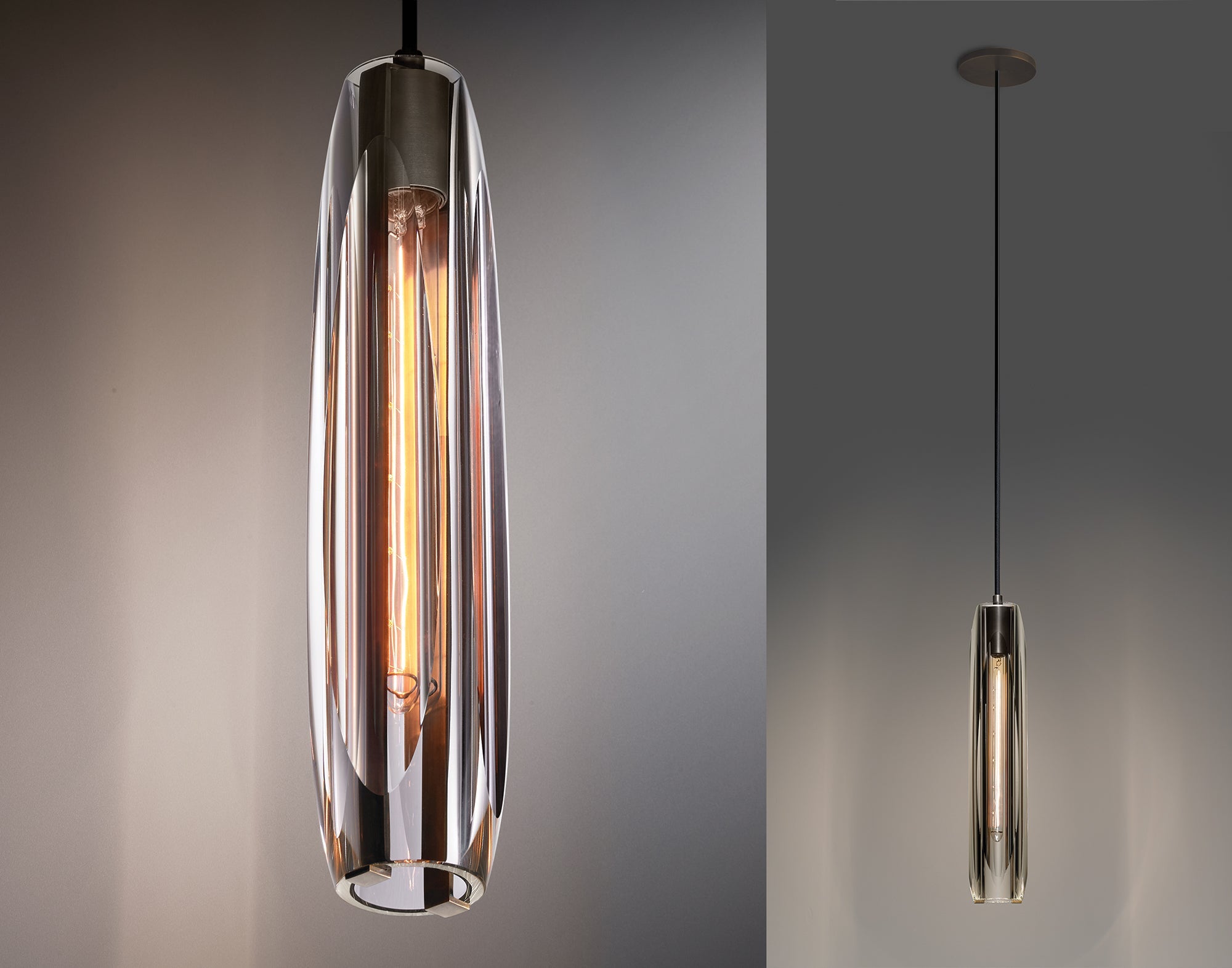 Single Benine - Postmodern Full Copper + K9 Crystal LED Pendant Lights