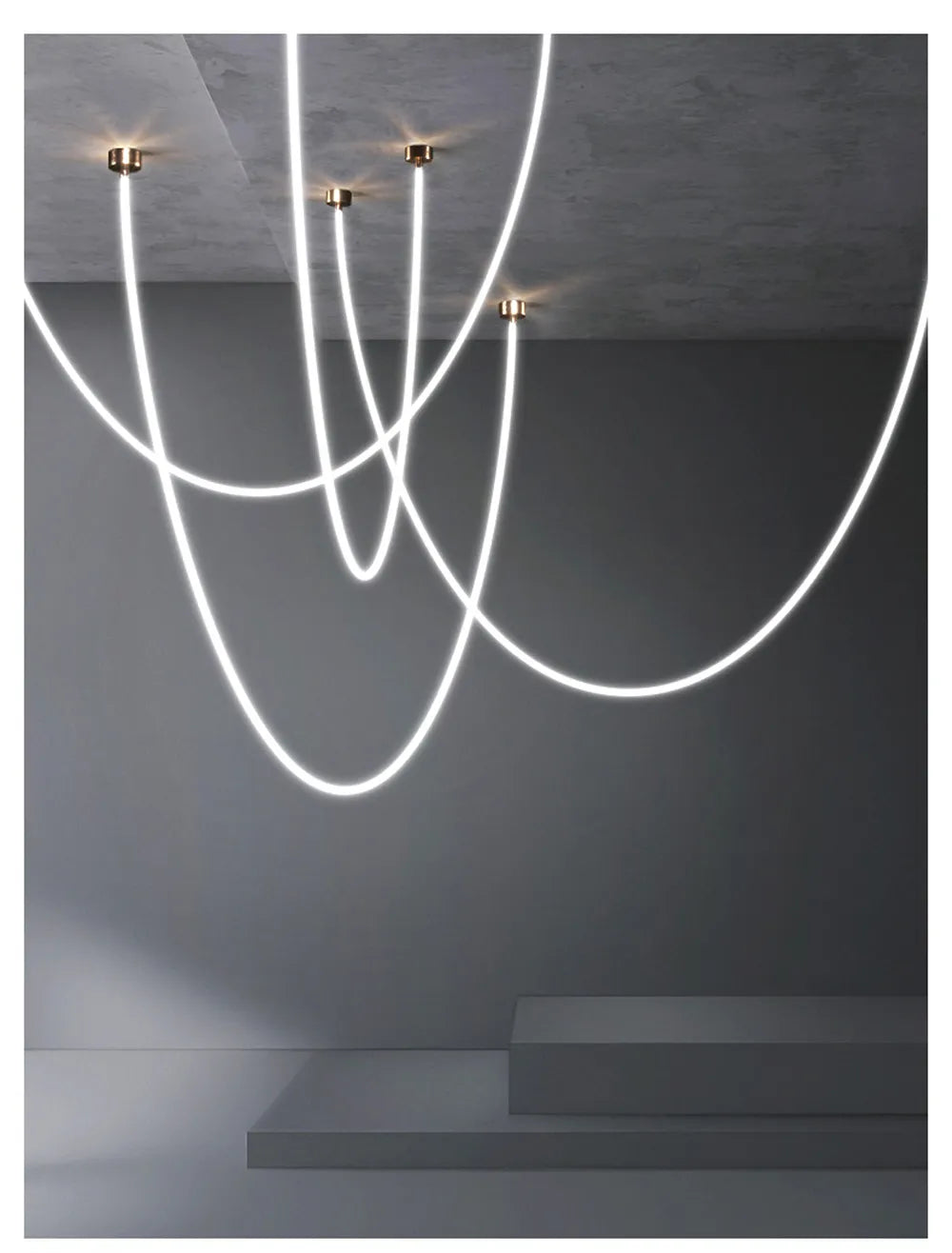 Udon - LED Dimmable Postmodern Golden Chrome Lamparas De Techo