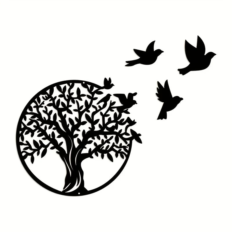 Round Metal Tree Wall Decor