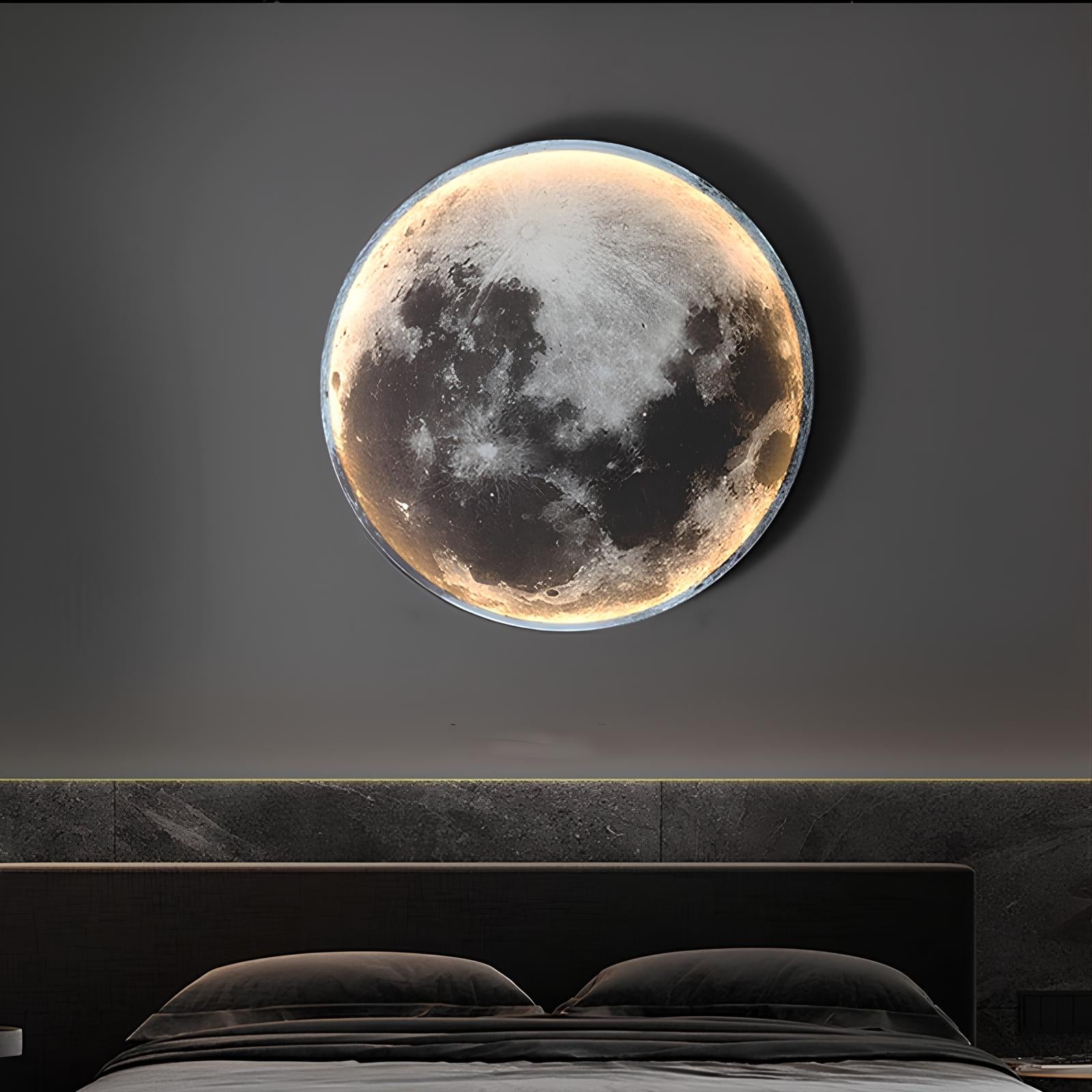 Wall Ceiling Mount LED Round Moon Lamp, Bedroom, Children, Living Room