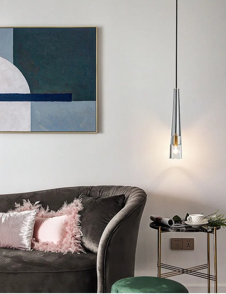 Single Benine - Postmodern Full Copper + K9 Crystal LED Pendant Lights
