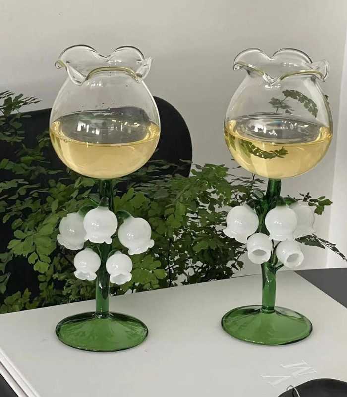 Lelietje-van-dalen Glas Wijn Champagne Glas Handgeblazen glas 21 cm