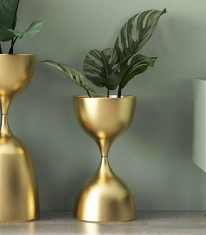 Élégant support de pot de fleurs sur pied en fer – Vase décoratif d'intérieur pour espaces de vie modernes