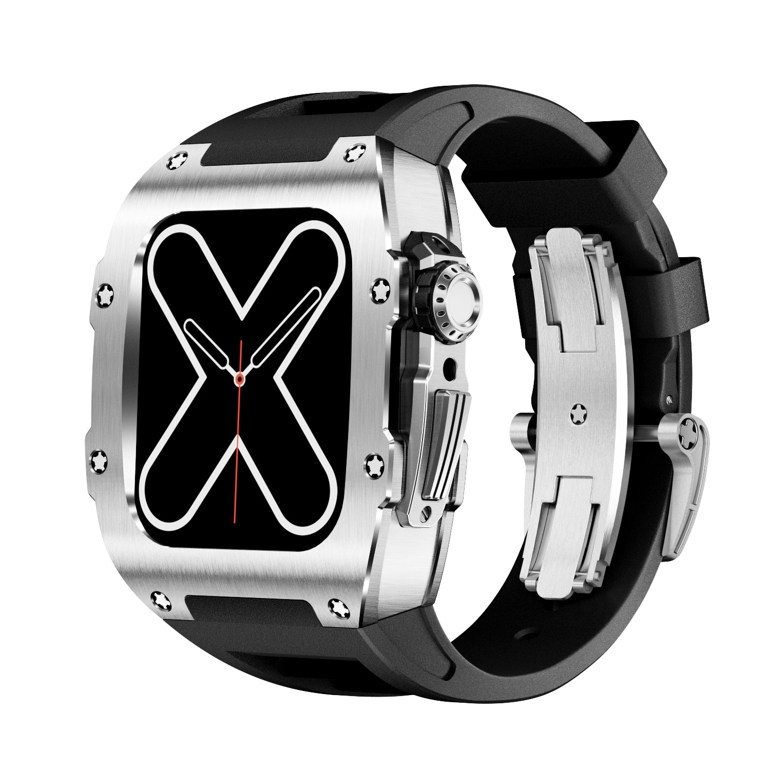 RM 9009 Serie - Silberne Apple Watch Hülle