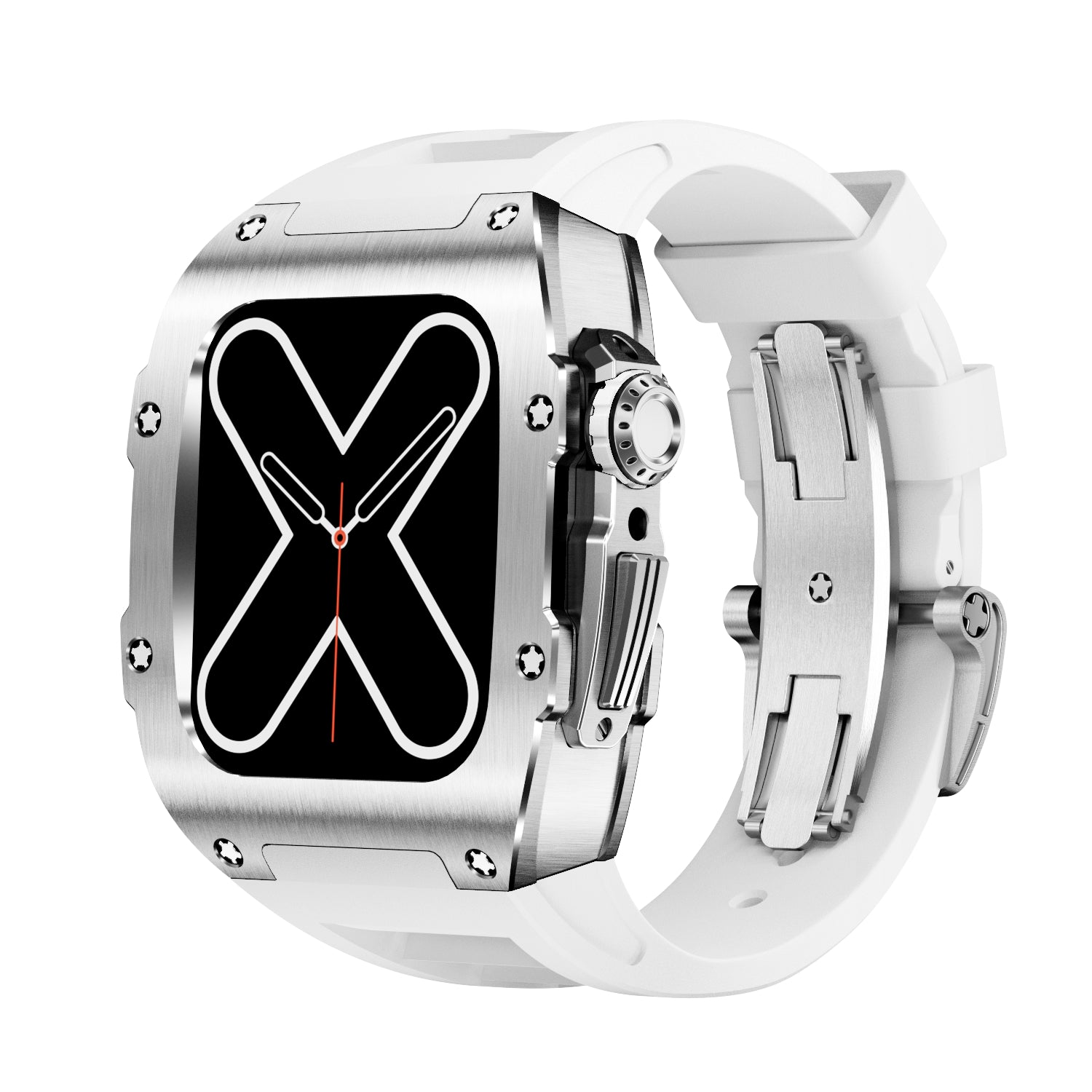 RM 9009 Serie - Silberne Apple Watch Hülle