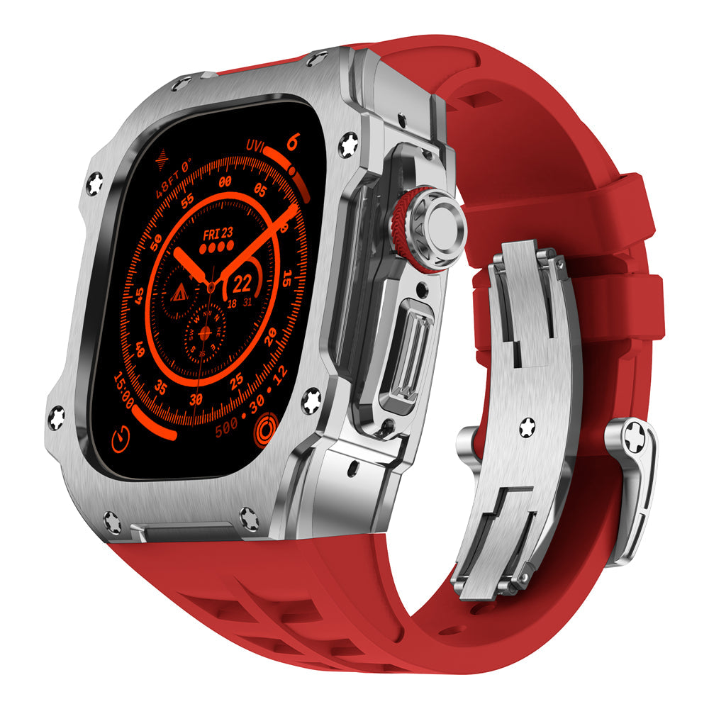 RM7015-Serie – Silbernes Vanguard-Edelstahlgehäuse für die Apple Watch Ultra