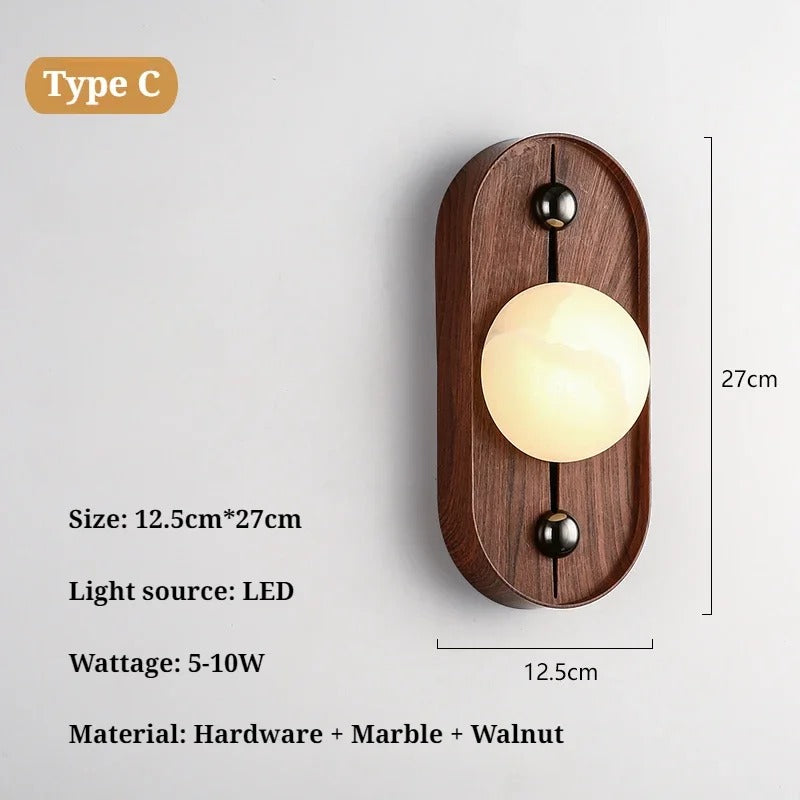 Walnut Glow Arch Wall Light