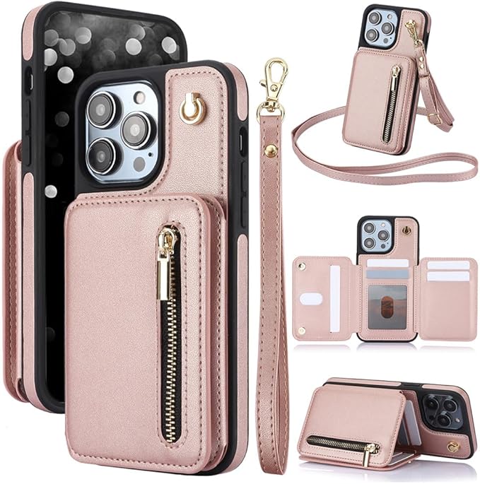 Luxe Crossbody Rits Kaart Portemonnee iPhone Hoes