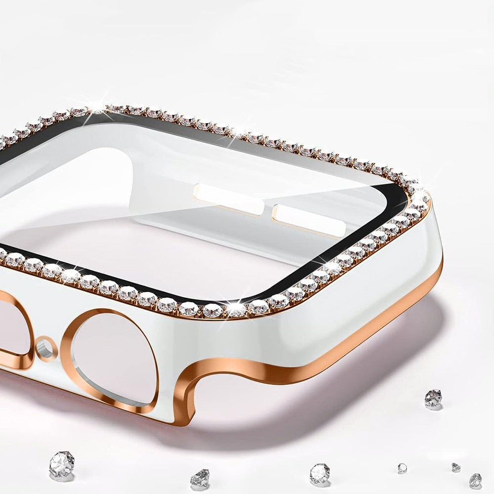 Rhinestone Tempered Glass Case For Apple Watch