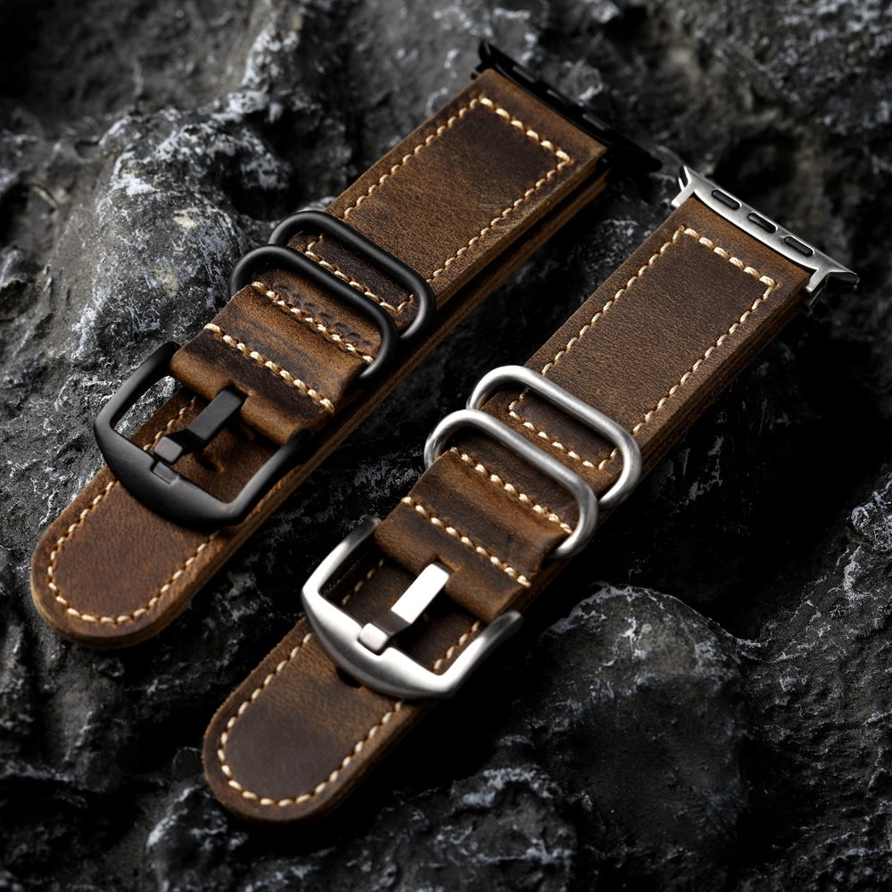 Vintage  Handmade Leather strap For Apple Watch