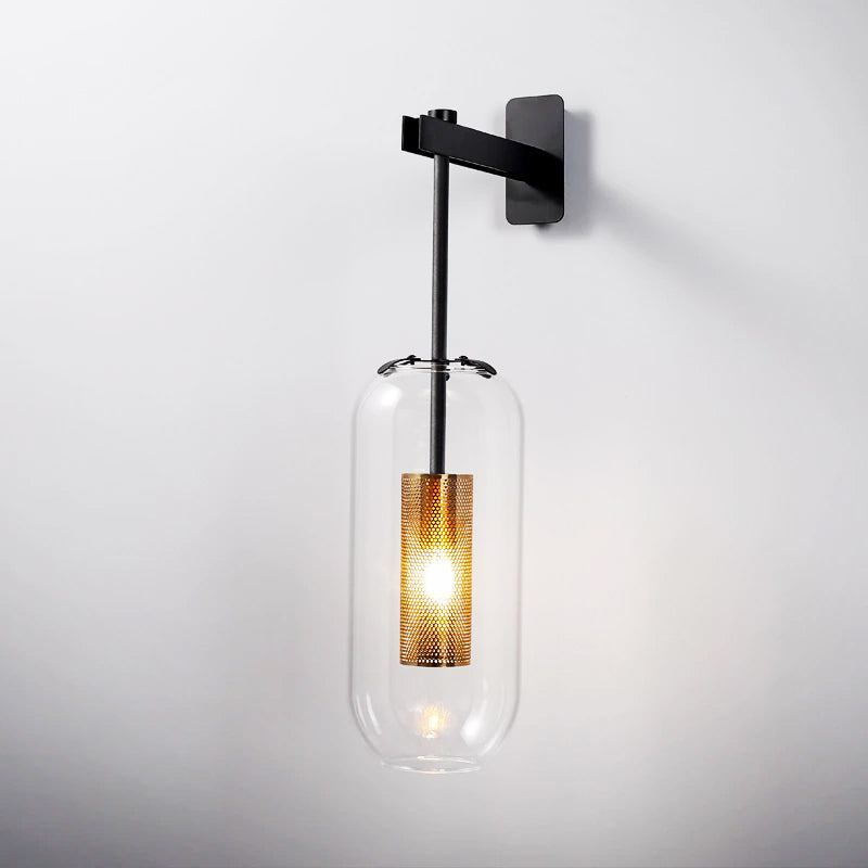 Postmoderne Scandinavische glazen wandlamp