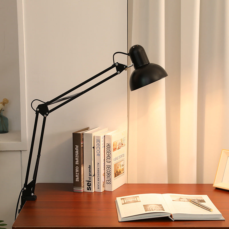 Moderní minimalistická skládací dlouhá ramenní klipová lampa ABS 1-světelná stolní lampa do ložnice