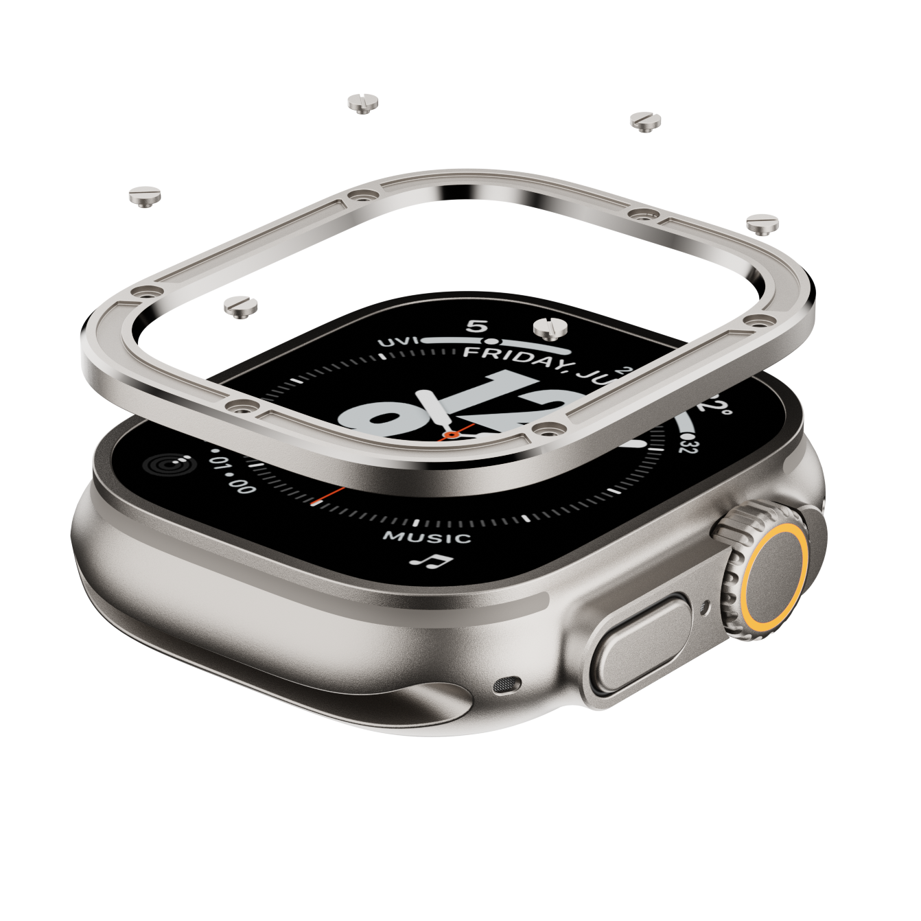 Immortal Steel Nagelschutzkreis für Apple Watch Ultra