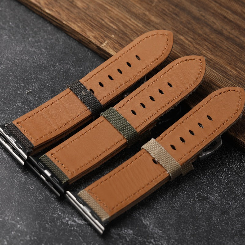 Handmade Genuine Canvas Leather Watchband