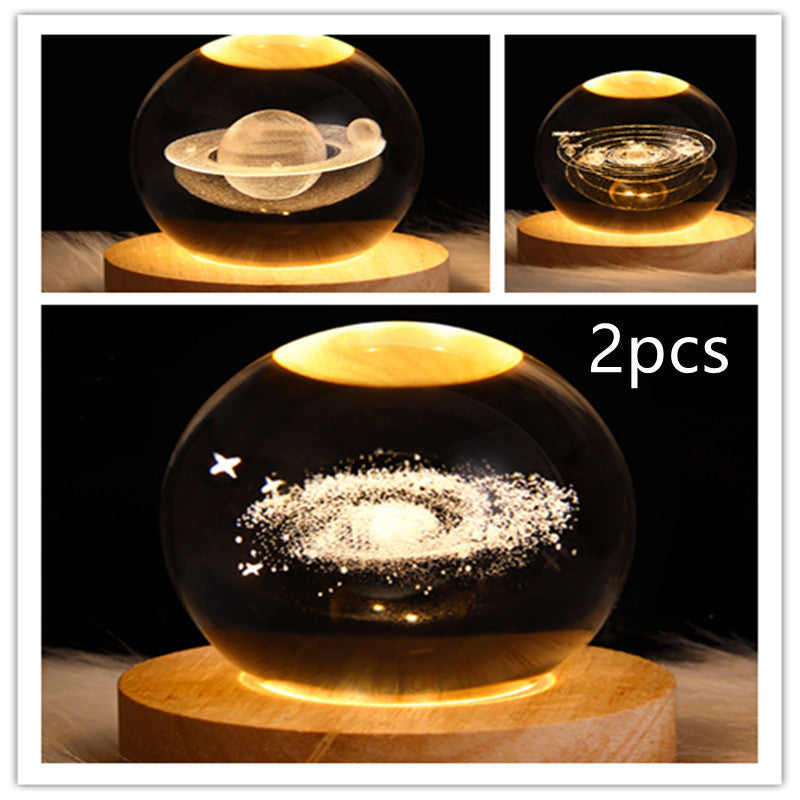 3D Galaxy Crystal Ball LED yölamppu