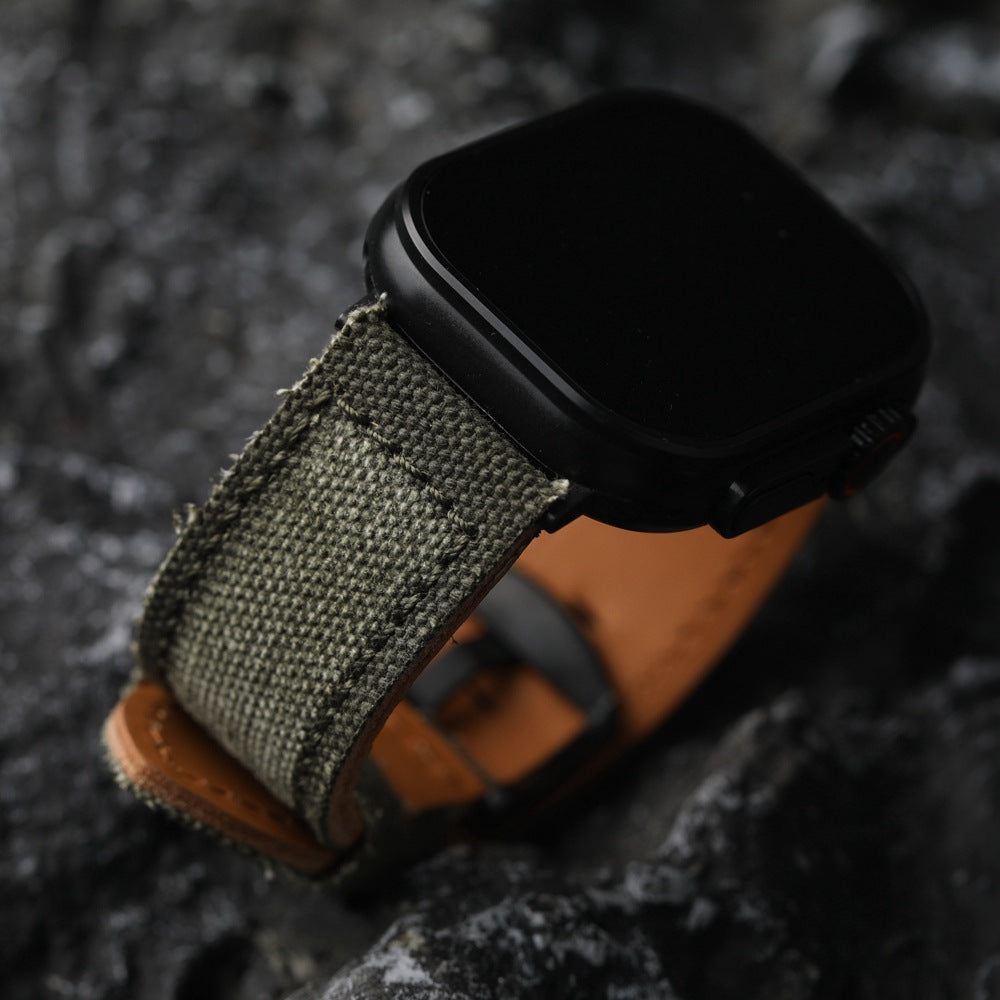 Handmade Genuine Canvas Leather Watchband