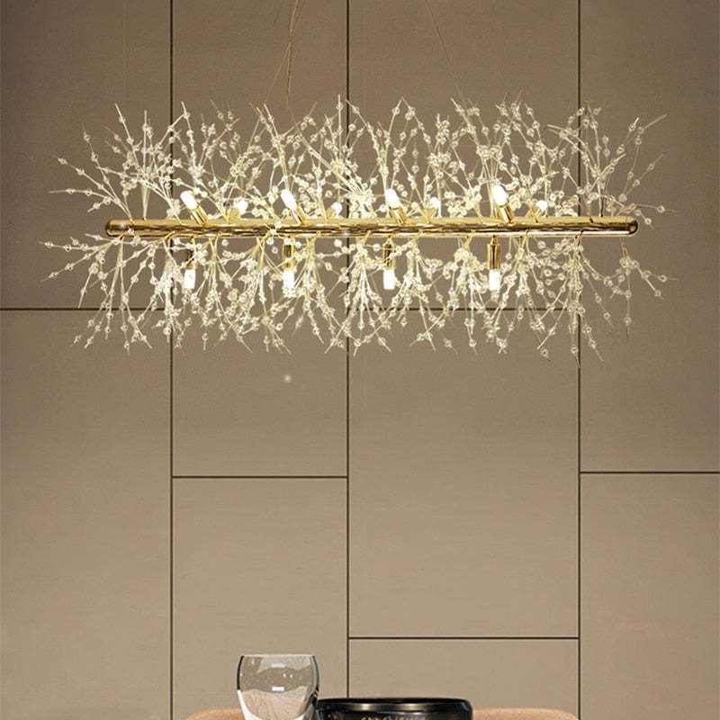 Luna Elegant Lámparas colgantes LED - Metal blanco y dorado para salón y comedor