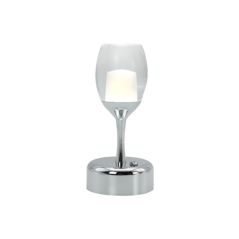 Lámpara de Noche LED USB de Vino Cromado