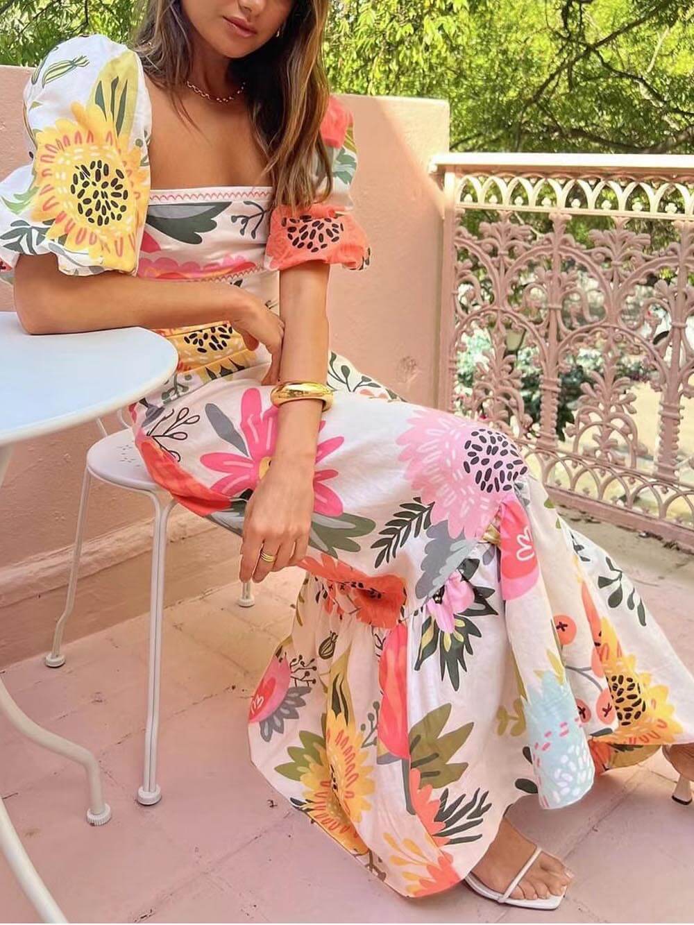 DAISY | Floral Print Maxi Dress