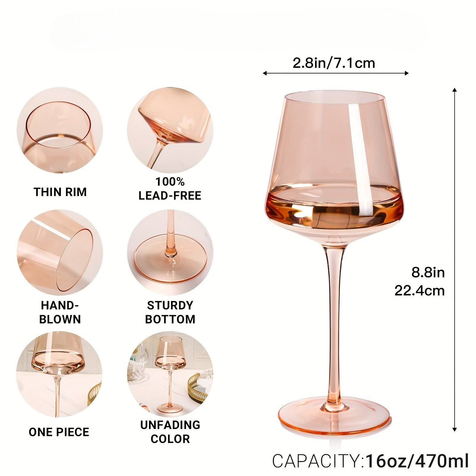 Lot de 6 verres à vin en cristal Prism