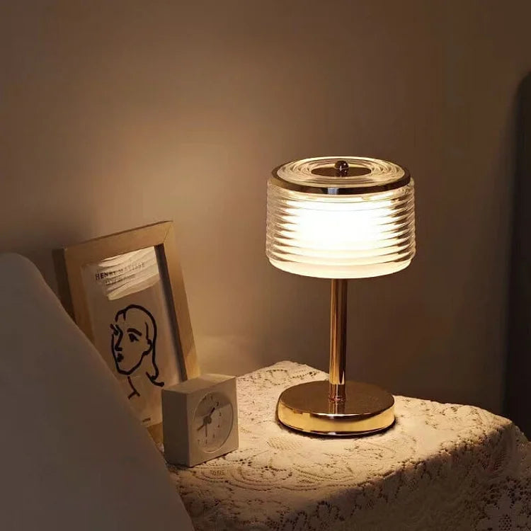 Lampe de table à anneau LED