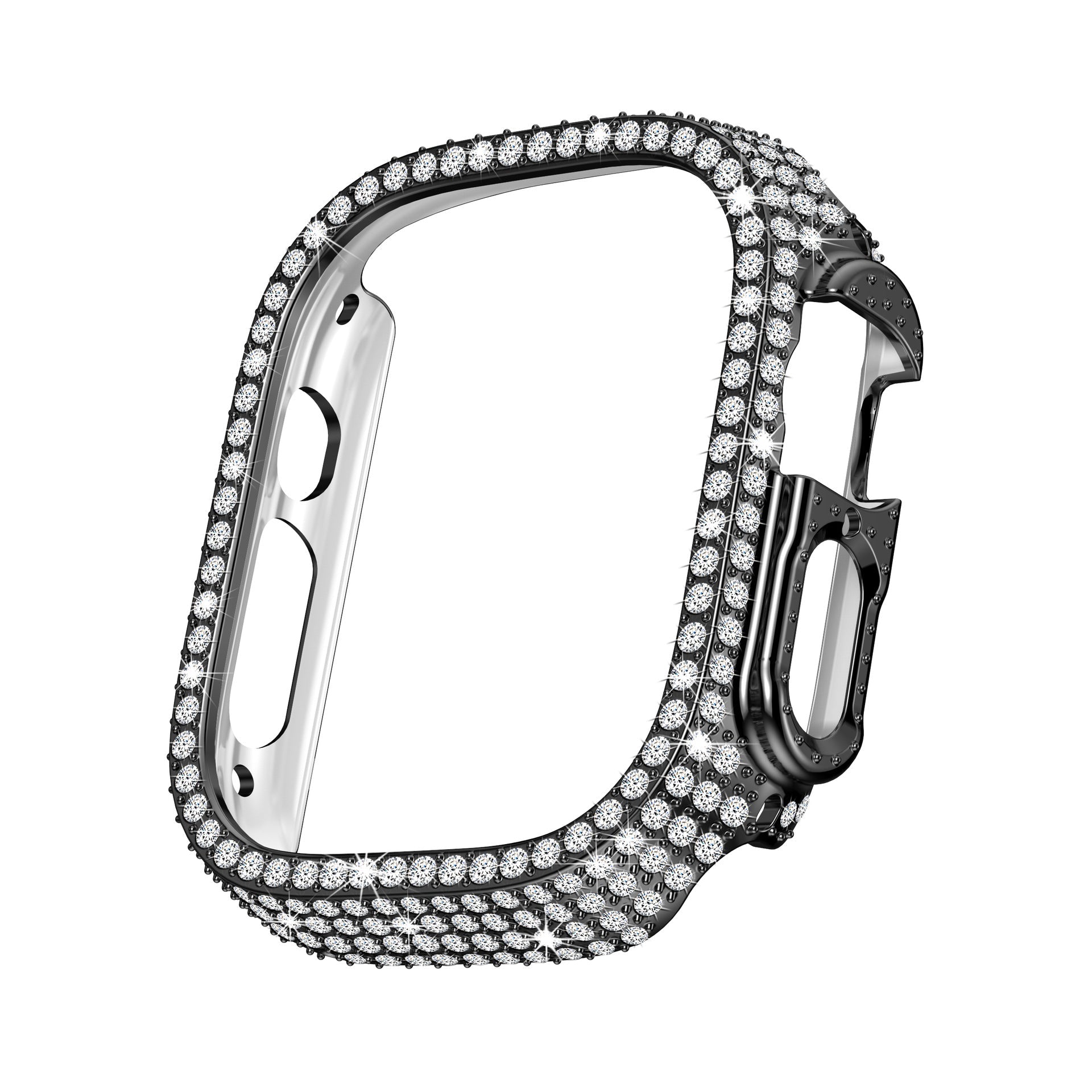 מגן מסך עם כיסוי מלא משובץ יהלומים עבור Apple Watch