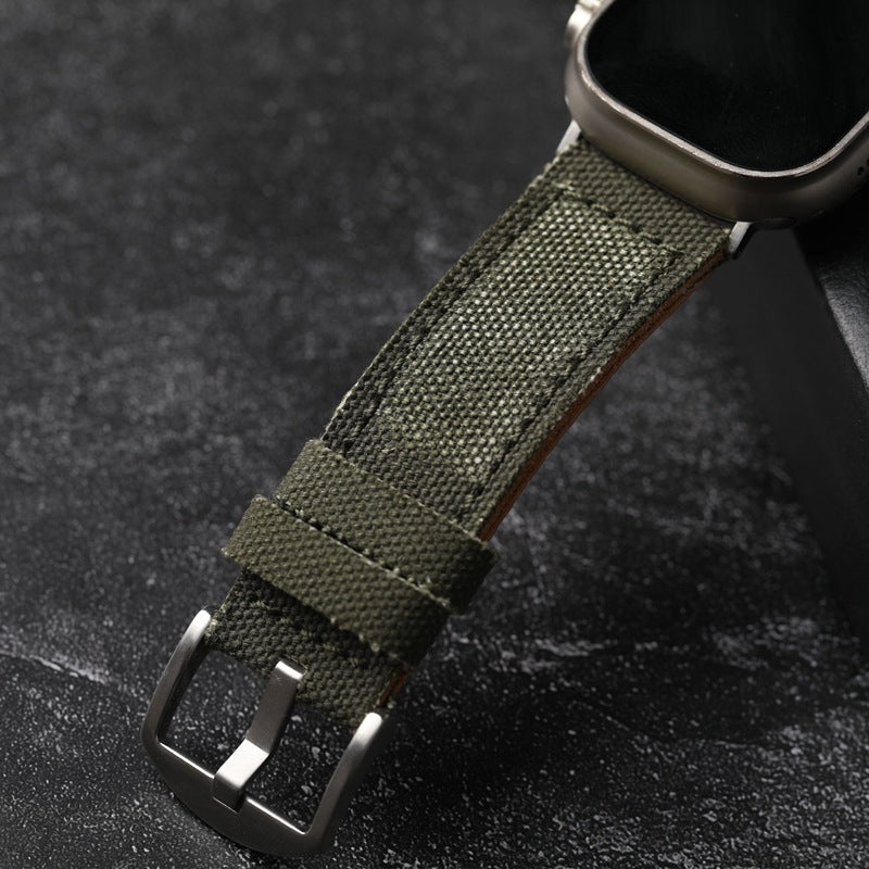 Handmade Genuine Canvas Leather Watchband