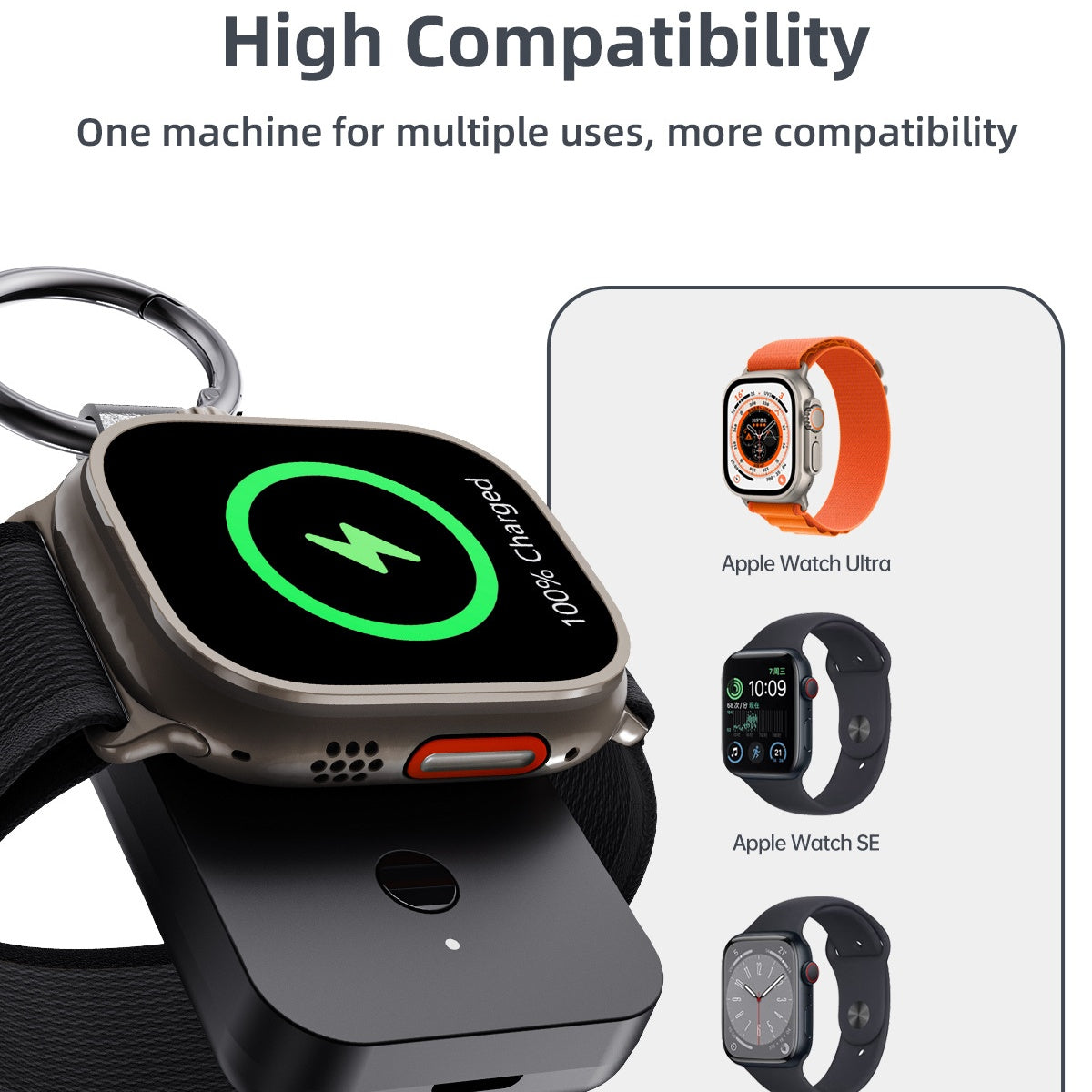 Smart Keychain Power Bank Fast Charging for Apple Watch / Samsung Watch