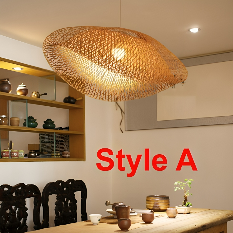 Lampe suspendue design en rotin