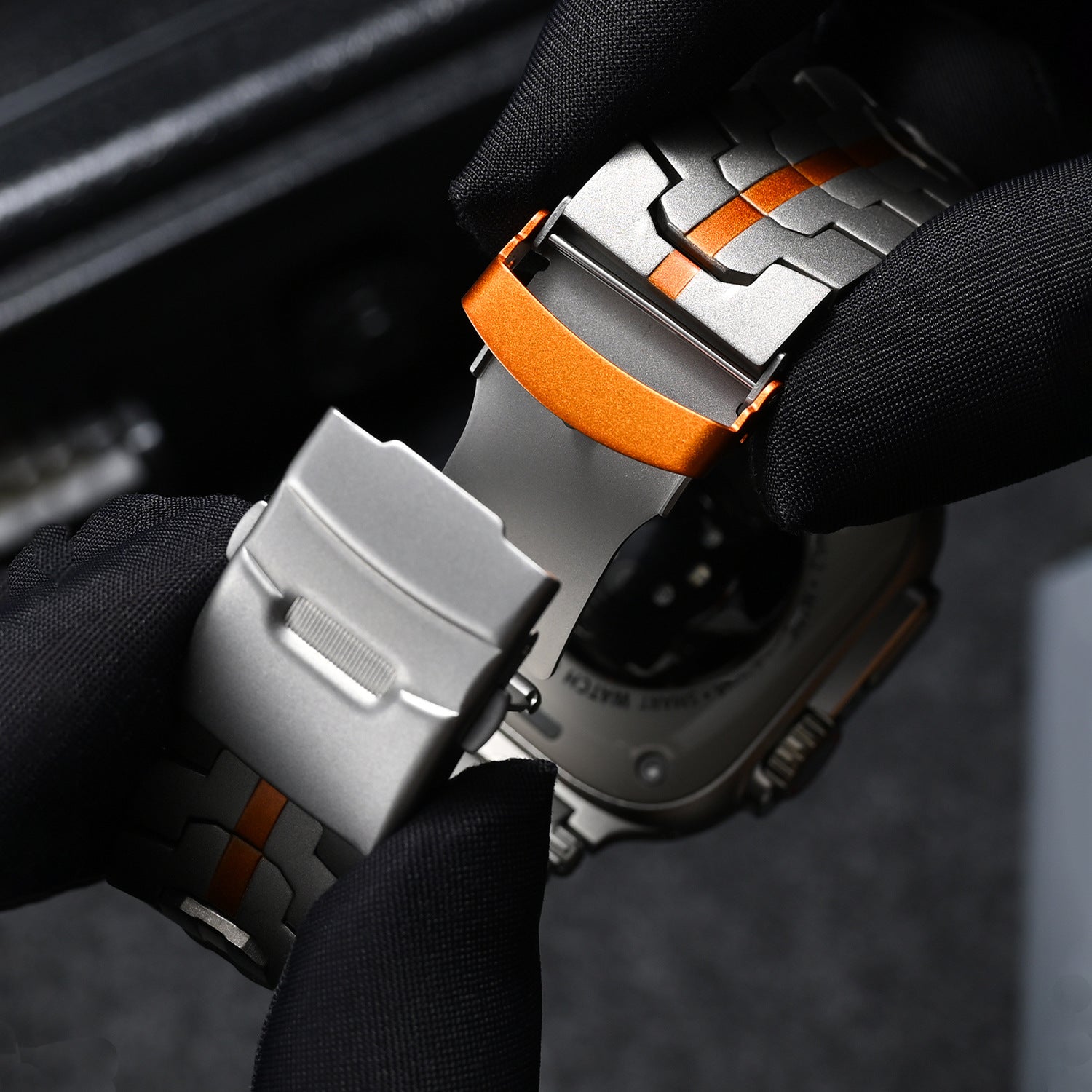 Bracelet en métal Mech Warrior pour Apple Watch