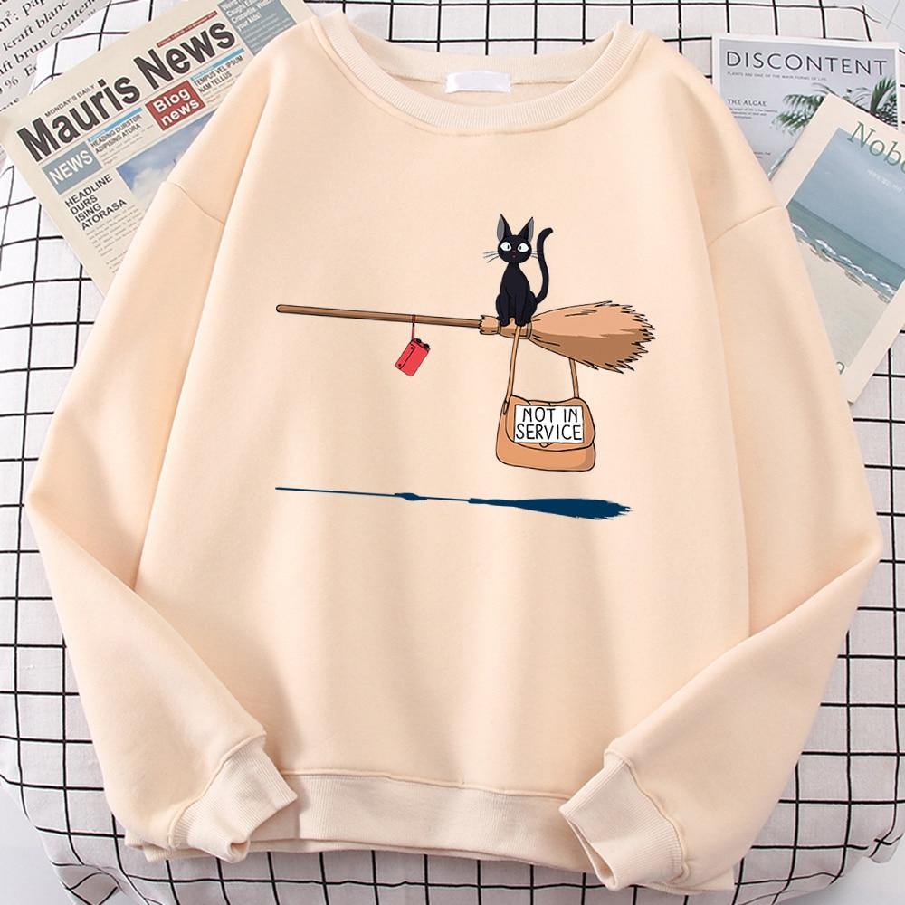 Bezem Vliegende Zwarte Kat Sweatshirt