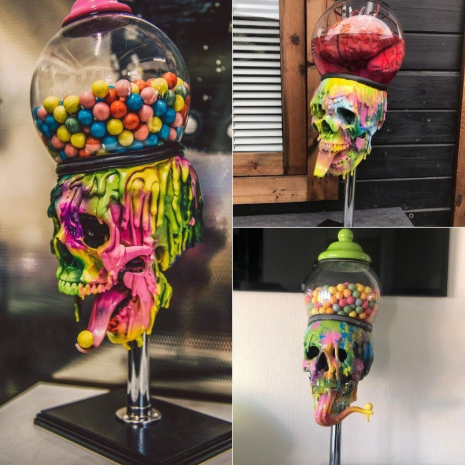 Skull Bubble Gum Machine Halloween bordsdekorationer