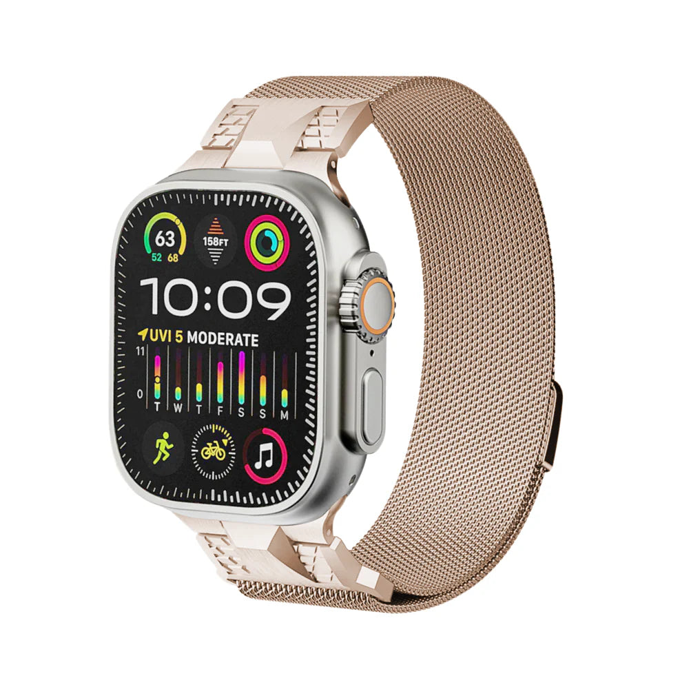 Luxuriöses Mecha Milan magnetisches Metallarmband für Apple Watch