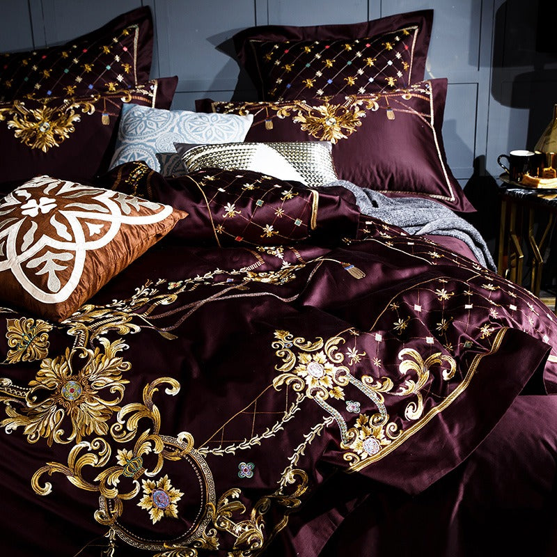 Ozmundo Sangria Luxe beddengoedset van Egyptisch katoen