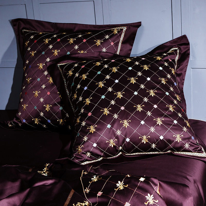 Ozmundo Sangria Egyptian Cotton Luxury Bedding Set