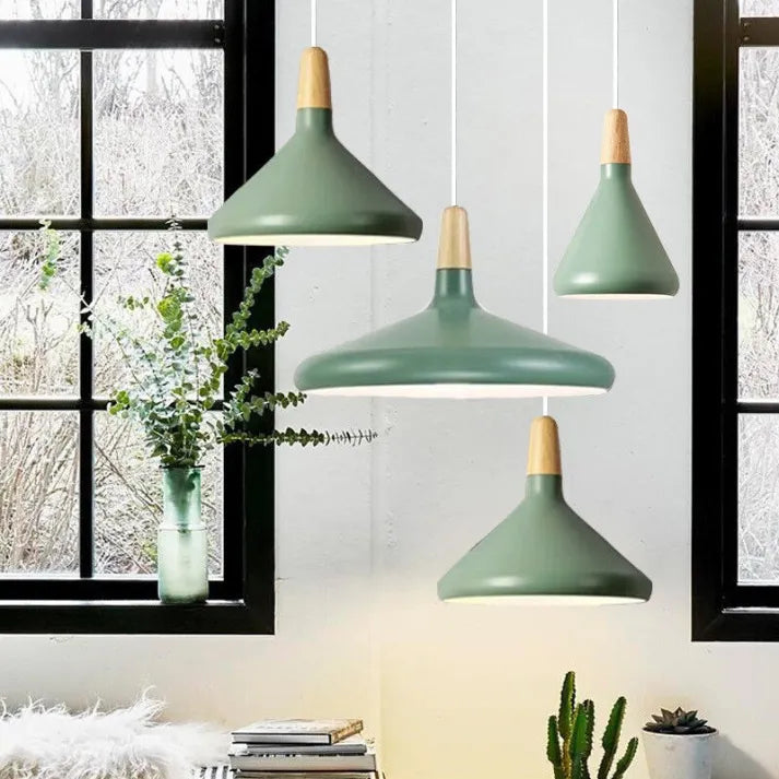 Macaron – Conische metalen hanglamp