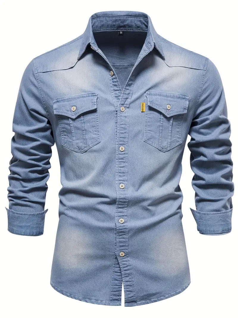 George - Chemise en denim de coton extensible