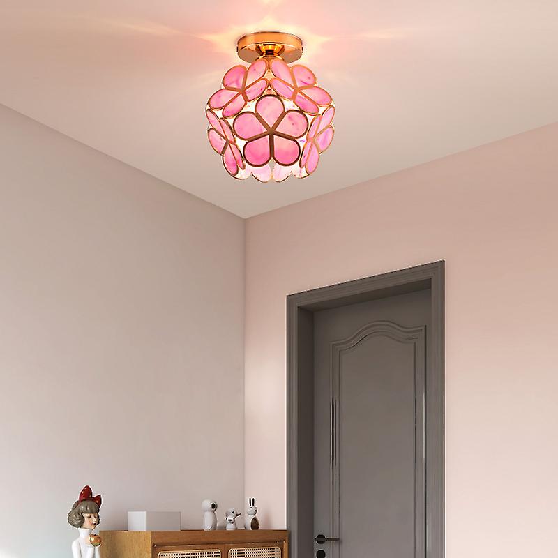 Éclairage de plafond de couloir en verre de style fleurs design