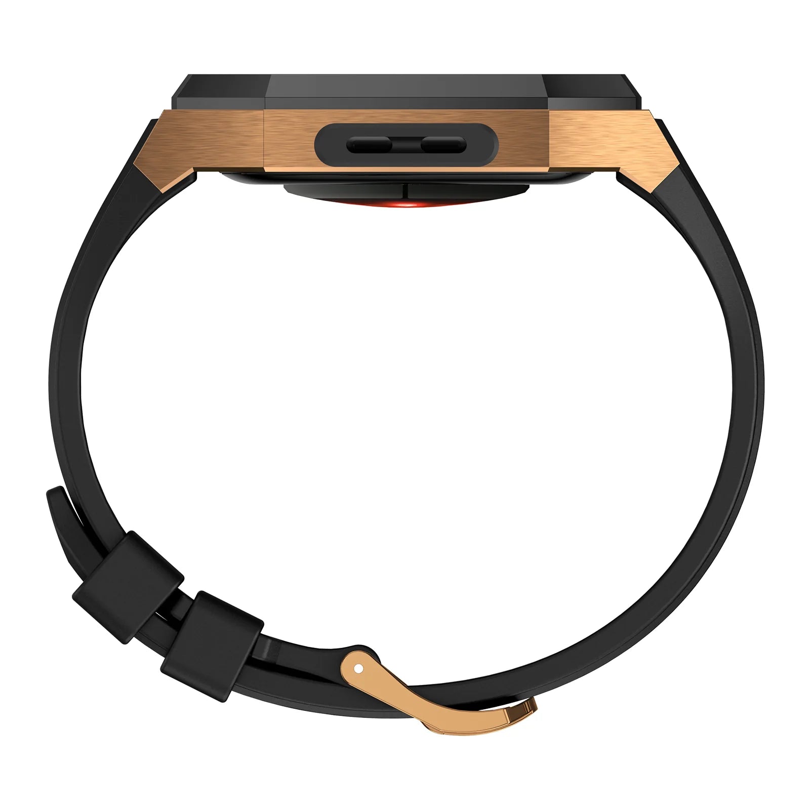 Boîtier en acier inoxydable avec bracelet en caoutchouc fluoré AP9009 pour Apple Watch