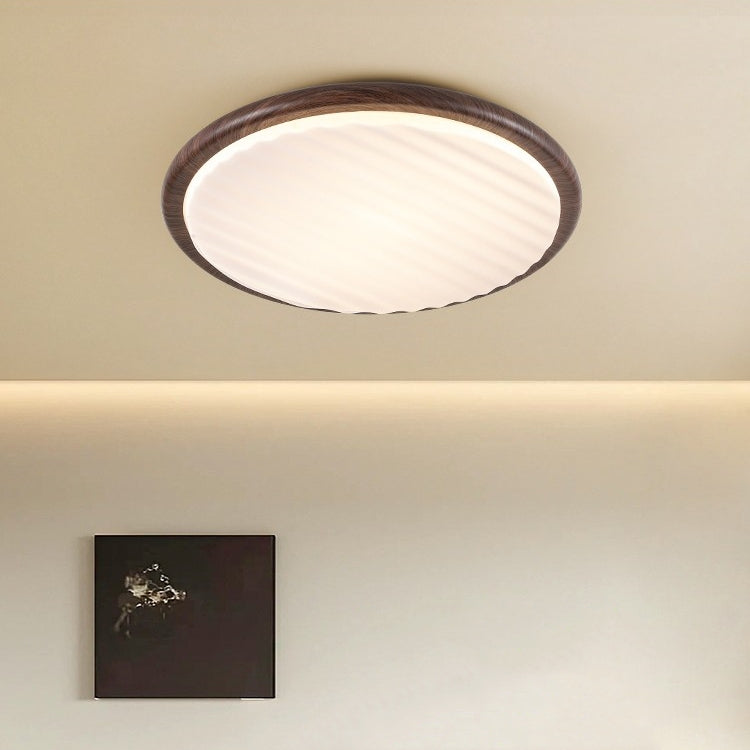 Round Wooden LED Bedroom Ceiling Light