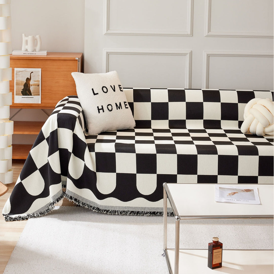 Nieuwe Checkerboards Chenille Sofa/Bankhoes