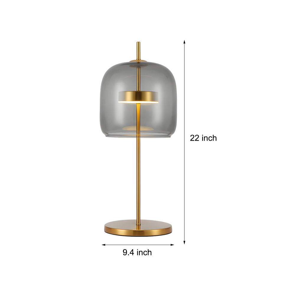 LumiLux - Lampe de table en verre fumé pour une ambiance chaleureuse