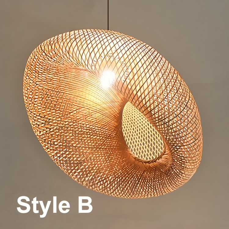 Lampe suspendue design en rotin