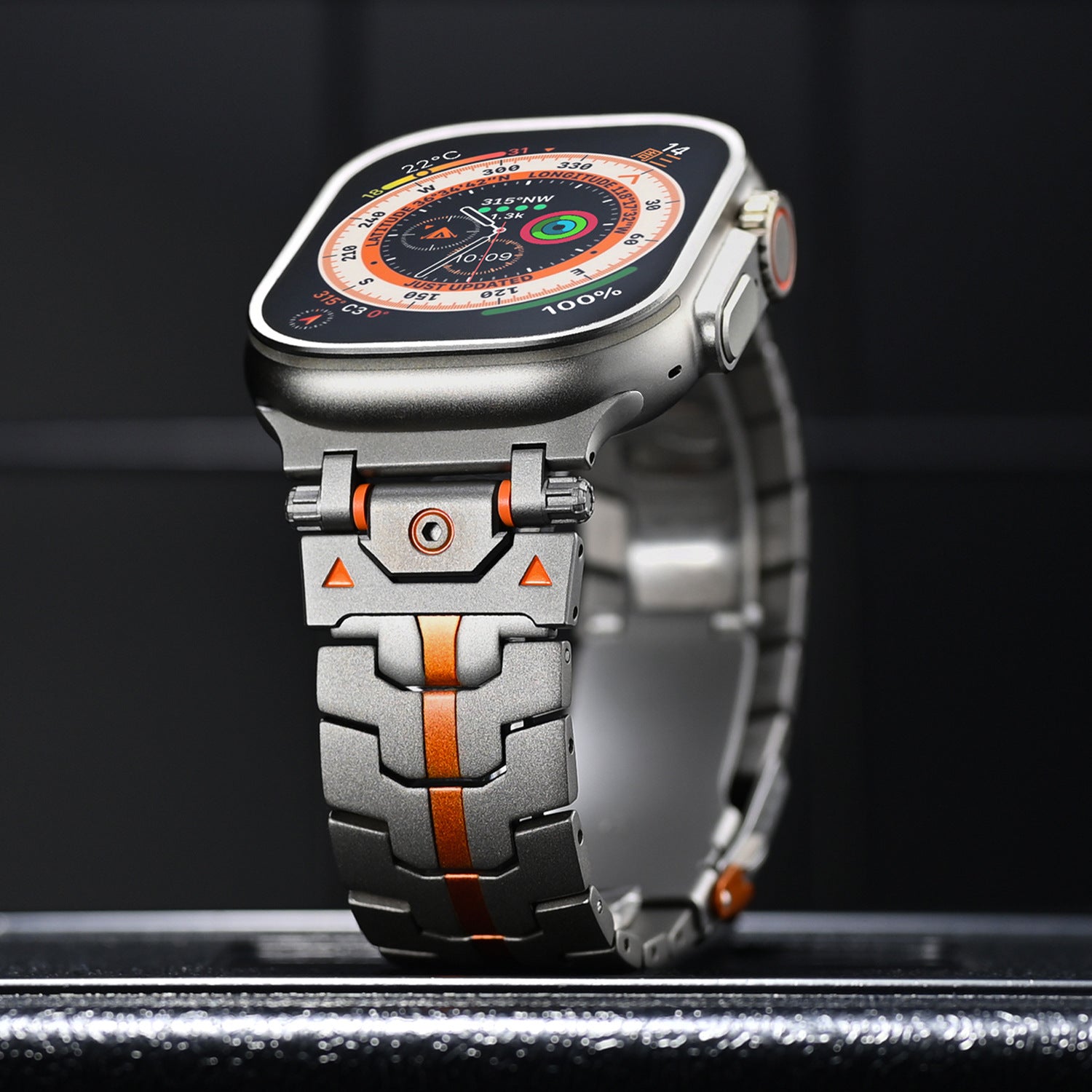 Bracelet en métal Mech Warrior pour Apple Watch