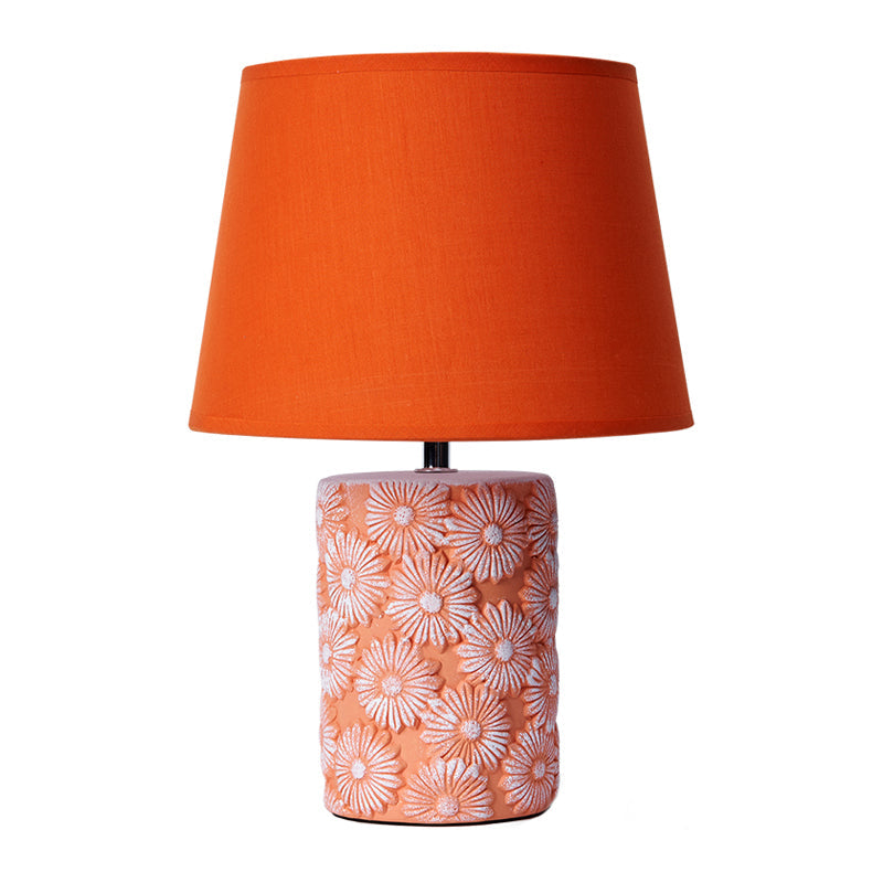 GloeiLieke - Lampada da tavolo arancione Flare con base ritagliata di girasole