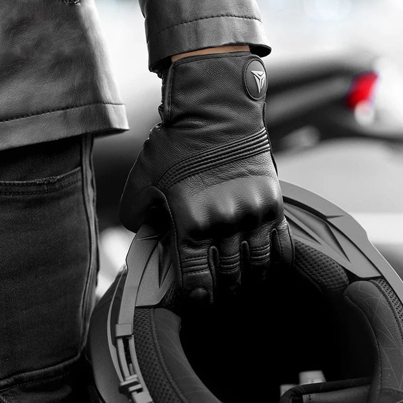 Leder-Touchscreen-Motorradhandschuhe – warm und langlebig