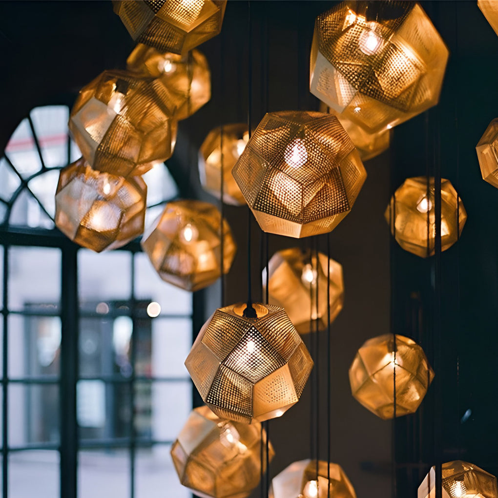 LichtDesign - Geometric Round Pendant Lamp made of Electrolytic Metal