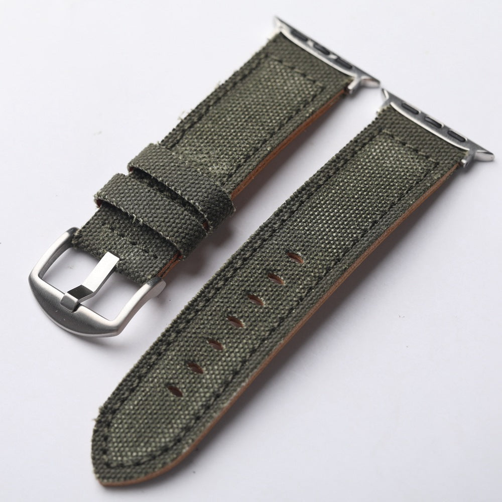 Handmade Genuine Canvas Leather Watchband