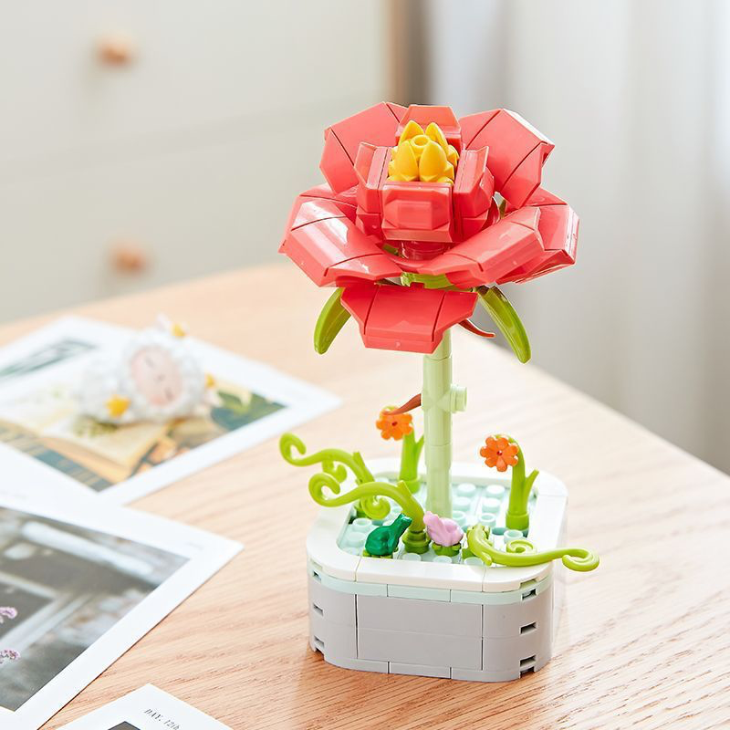 Flower Pot Building Block Decor