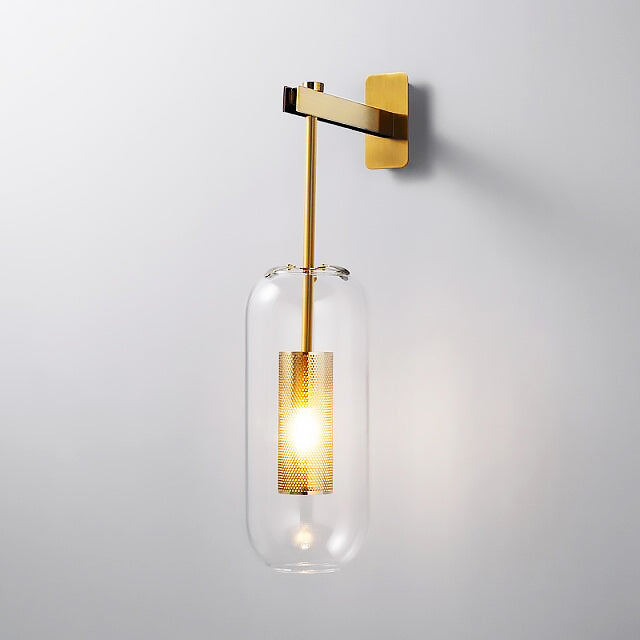 Postmoderne Scandinavische glazen wandlamp